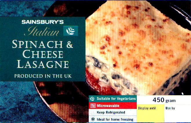 J Sainsbuys Spinach & Cheese Lasagne